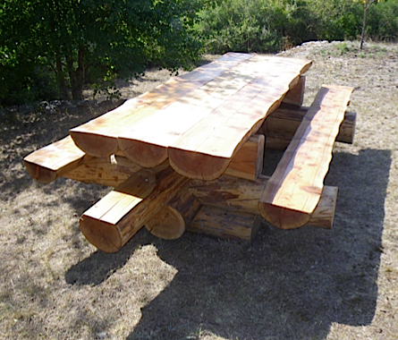 Table banc en bois massif
